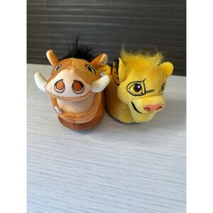 Disney The Lion King Simba Pumbaa Plush Slippers Kids Size 7-8 New with Tags